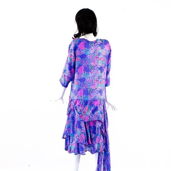 VTG 80's Chez Zvanni India SILK Dress - Picture 5 of 6